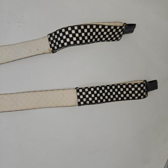 Vintage Boys Black and White Checkered Suspenders Adjustable 20" to 30" Clips - Picture 8 of 10